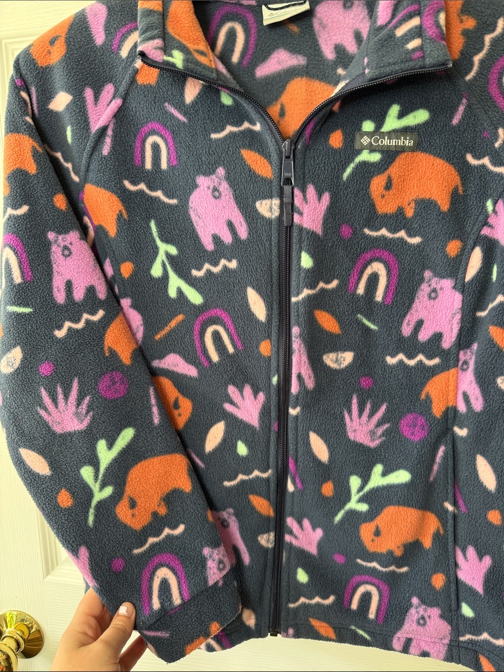 Columbia Youth Benton Springs Printed Fleece Zip Up - Picture 5 of 7